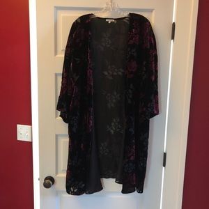 Velvet and lace cardigan.